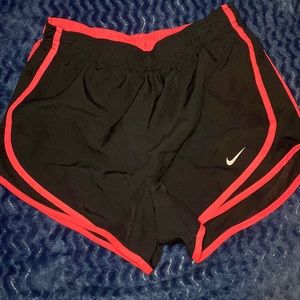 pink and black nike shorts